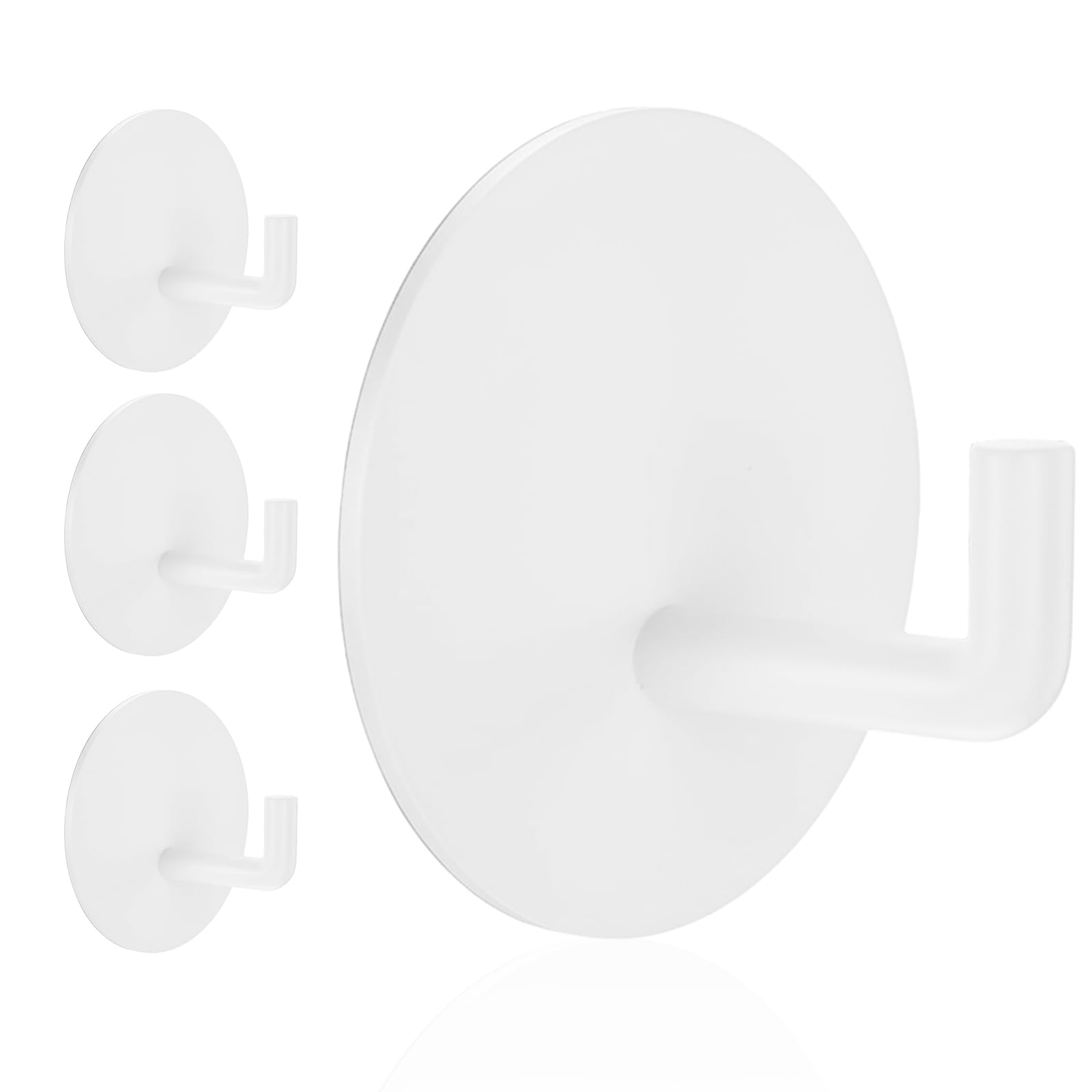 Photo 1 of Rise age Adhesive Hooks Heavy Duty Waterproof in Shower Hooks for Hanging Loofah, Towels, Clothes for Bathroom Removable Adhesive Wall Hooks Door Hook Stainless Steel Stick on Hooks 4 Pcs (White)