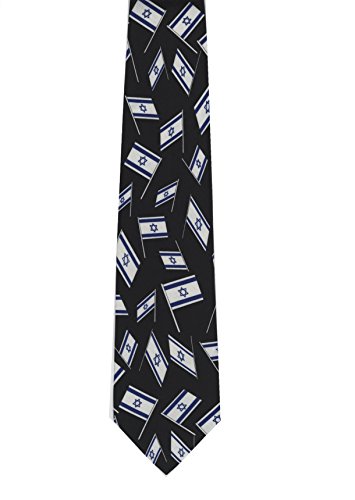 CTC Gifts Men's Flag of Israel neck tie Israeli - Black