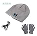 Zonman Wireless Bluetooth Hat Headphones+free Touchscreen Gloves for Fitness Outdoor Sports Walking Christmas Gifts (Unisex Gray)
