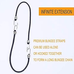 10 Pack Mini Bungee Cords with Hooks, 9 Inch Rubber