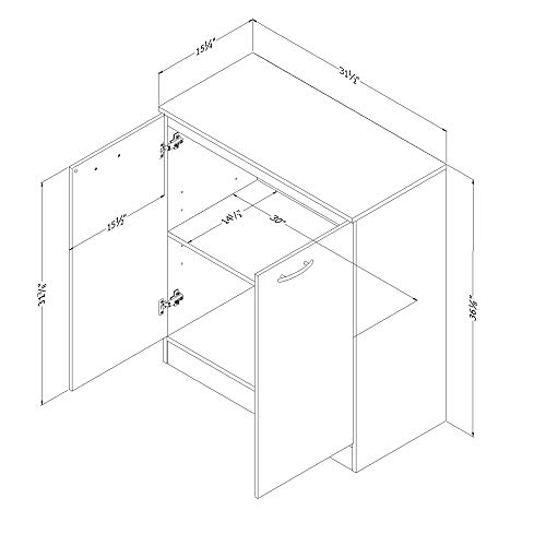 South Shore Axess Small 2Door Storage Pure Black Pricepulse