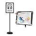 T-SIGN Adjustable Heavy Duty Pedestal Sign Holder Floor Stand, Sign Stand Poster Stand, Standing Floor, 11 x 17 inch, Vertical & Horizontal View, Outdoor Indoor Standing Sign Holders Aluminum Black