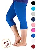 Passionate Adventure Cozy and Comfy Leggings for Women Ultra Soft and Stretchy Capri Pants, Regular and Plus Size Royal Blue 6XL (US 3XL Plus)