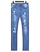 Burvogue Women's Blue Denim Stretch Jeans Skinny Distressed Pants Picture XL(US SIZE 8-10)