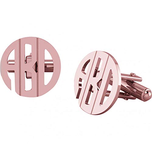 Personalized Monogram Cufflinks for Men 925 Sterling Silver Wedding Gifts Custom Engrave with Any Initials