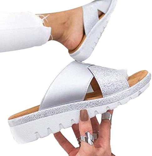Women's Flats Wedges Platform Sandals Comfy Open Toe Beach Travel Shoes Heel Massage Soft Bottom Non-Slip