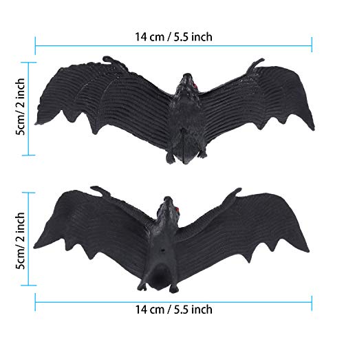 Tatuo 24 Pack Halloween Realistic Hanging Bats Fake Spooky Hanging Bats