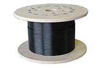 Loos Stainless Steel 302/304 Wire Rope, Vinyl Coated, 7x7 Strand Core, Black, 1/16