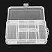 MUXSAM Double Sided Storage Organizer Container with Dividers, 1-Pack Jewelry Box Case 5.6x3.3in for Craft Beads Makeup Rings Earrings Necklace Fishing Tackles Screws (Plastic Front 4 + Back 6 Grids)