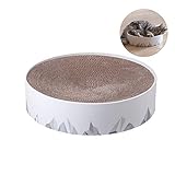 pidan Cat Scratching Cardboard Pad Lounge Bed Round Scratch Pad Cat Scratcher Cat Scratch Lounge of Eco-Friendly Material for Small Meddium Large Cat (Valley)