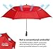 EEZ-Y Golf Umbrella - 58 Inch Windproof Rain Umbrellas w/Double Canopy - Compact, Portable & Break Resistant for Travel – Red