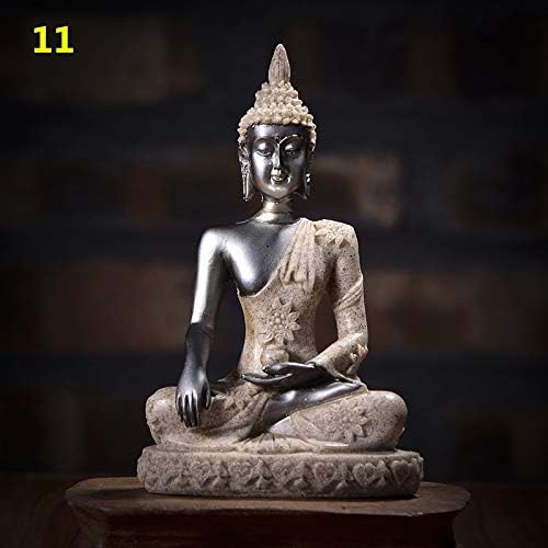 Kiartten Buddha Statue - 11 Style Miniature Buddha Statue Nature Sandstone Fengshui Thailand Buddha Sculpture Hindu Figurine Home Decorative Ornament 15