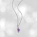 Sterling Silver Genuine African Amethyst Drop Pendant Necklace, 18