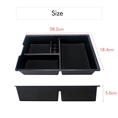 Car Center Console tray Organizer Insert Armrest secondary Storage Box for 2009-2018 Dodge RAM 1500 2500 3500(Full Console w/Bucket Seats ONLY) - Thumbnail 5