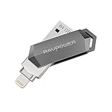 iPhone iPad 64GB USB Flash Drive 3.0 with Rotatable Protection, RAVPower Pen Thumb Jump Drive with Extended MFi Lightning Connector for iOS Mac Windows PC, External Storage Memory Expansion Stick