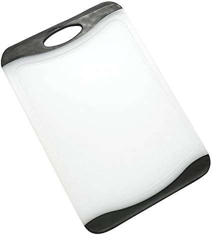 Intriom Polyethylene Large All-Purpose Cutting Board, 16.5 x 11 inch - Black Handle Kitchen Anti-Bacterial Chopping Board, 1-piece Nonslip Plastic Dishwasher Safe Durable and Solid