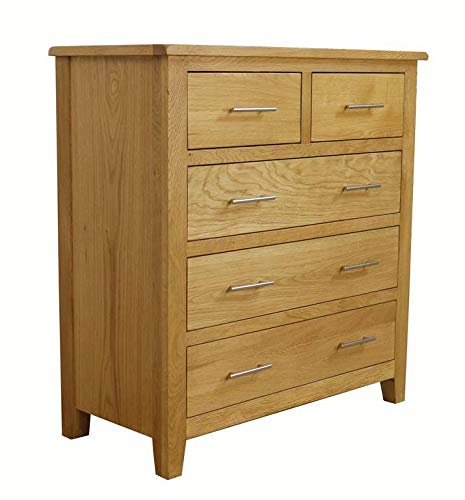 Nebraska Oak - 2 Over 3 Chest of Drawers Cabinet / 5 Drawers Bedroom Furniture