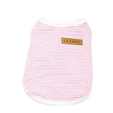 Pet Shirt, Howstar Dog Cat Clothes Puppy Classic Vest Striped T-shirt Pet Summer Apparel (Pink, XS)
