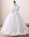 NNJXD Girl Tutu Flower Petals Bow Bridal Dress for Toddler Girl Size(130) 5-6 Years Big White