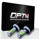 OPT7 Show Glow Plasma 880 (892 890 899) LED Fog Light Bulbs - COB 6000K Cool White @420Lm per Bulb and Colors - 1 Year Warranty (Pack of 2)