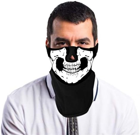 Bokze LED Light Up Mask Sound Music Activated Half Face Covered Halloween Dance Party Mask for Adults(Not Include Battery)