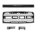 Front Grille Fits 2009-2014 FORD F150 Raptor Style Grill Kits With Amber LED Light and F&R Letter and Removable Mask,Matte Black