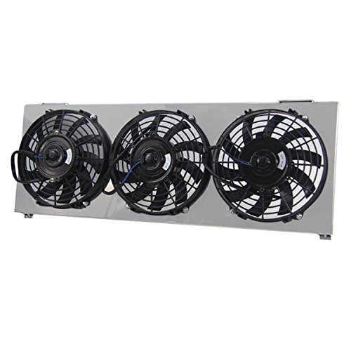 OzCoolingParts Jeep Cherokee Radiator Fan Shroud Kit, Full Aluminum Radiator + 3 x 9" Cooling Electric Fan w/Shroud for 1991-2001 Jeep Cherokee XJ/Comanche 2.5 4.0, L4 V6 Auto Engine
