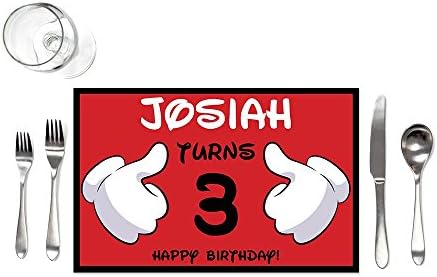 Cartoon Glove Birthday Placemats - Set of 12