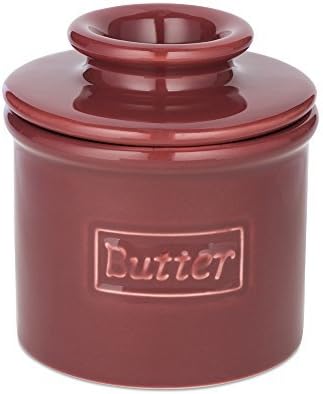 The Original Butter Bell Crock by L. Tremain, Cafe Collection Crimson by Butter Bell