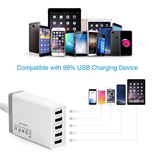 5Port USB Charging Stations for Multiple Devices, Desktop 40W 8A Multi