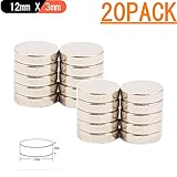 HI-AOHA Magnets Magnets Round Fridge Refrigerator Multi-Use Stainless Steel Disc, for Home, kitchen,Craft Projects,Office,DIY, Arts,Whiteboard,Premium Brushed Nickel Pawn Style Magnetic(12x3mm)