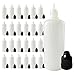 510 Central 60mL LDPE Plastic Thin Tip Dropper Bottles (25 Pack, Black Caps)