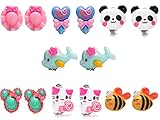 7 Pairs Children Girls Toddler Kids Clip On Earrings Princess Dress Up Jewelry Set