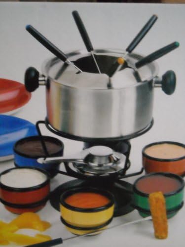 23 Piece Stainless Steel Fondue Set Cuisine Classics Fondue Pot, Shewers, Fuel Holder & MORE