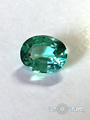 Aquamarine Mint #M24. Oval 10x8mm. 2.75 Ct. Created Gemstone Monosital. US@GEMS