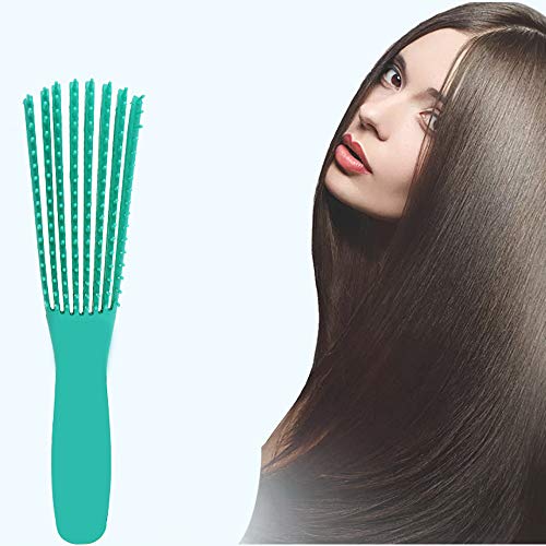 Flexi Detangling Brush 4c Hair Detangler Brush for Curly Hair Wet Thick Kinky Hair, Green