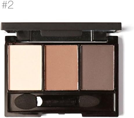 3 Colors Cosmetic Powder Smoky Eyeshadow Palette Makeup Set Matt Available Portable with Mirror (B)