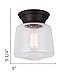 CANARM IFM623A08ORB LTD Mill 1 Light Flush Mount Oil Rubbed Bronze with Seeded Glass , Oil-rubbed Bronze