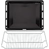 ICQN bakplaten & roosters 460 x 375 x 30 mm set Verchroomd ovenrooster en geëmailleerde bakplaat voor oven & fornuis…