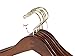 25 Quality Hangers Wooden Hangers Beautiful Sturdy Suit Coat Hangers with Locking Bar Gold Hooks (25)