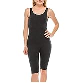 7Wins JJJ Women Catsuit Cotton Tank Bermuda Short Yoga Bodysuit Romper Jumpsuit - Made in USA