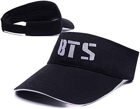 RHXING BTS Bangtan Boys Logo Adjustable Visor Cap Embroidery Sun Hat Sports Visors