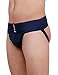 Willmax Jockstrap Gym Cotton Supporter Navy Blue Large with Cup Pocket Athletic Fit Fashionable Straps Brief Multi Sport Underwear Gym, Fitness & Outdoor Inner Wear Soft Underpants