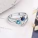 Ashleymade Personalized Mothers Rings with 3 Simulated Birthstones for Mom Family Name Rings for Grandmother Mother's Day Rings (Silver 4, 8)
