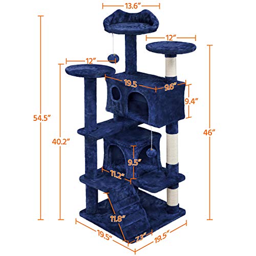 Yaheetech 54in Cat Tree Tower Condo Furniture Scratch Post for Kittens