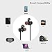 DUTISON Bluetooth Headphones Wireless Stereo Sports Magnetic Earbuds Sweatproof for Running with Mic for iPhone Samsung Huawei Bluetooth 4.1 CVC 6.0 Noise Cancelling (Black)