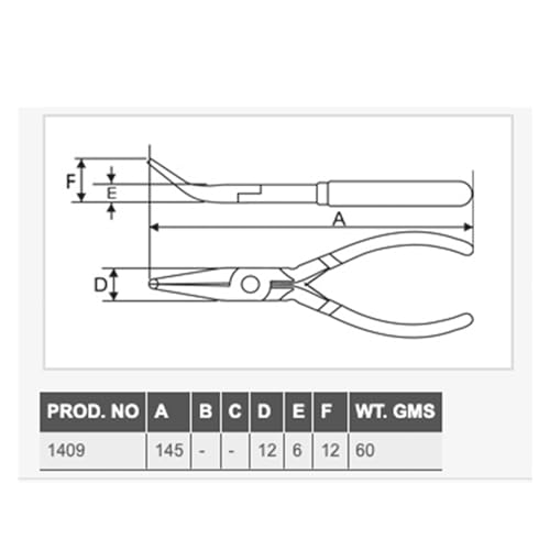 Taparia 1409 Long Needle Bent Nose Mini Plier Hand Tools For Professionals (Pack Of 1) - Silver 3
