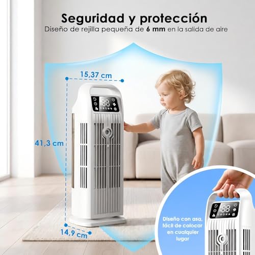Portable Air Conditioner with Remote Control, 5 in 1 Water Fan, 1.2L Evaporative Climate Control, Storm Button 7 m/s, 120° Oscillation, 12 Hour Timer, Low Consumption (Polar White)