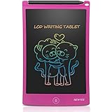 NEWYES 8.5 Inches Colorful Doodle Board LCD Screen Writing Tablet Magnetic Drawing Board Erasable Doodles Notepad Gifts for Ages 3+ Pink