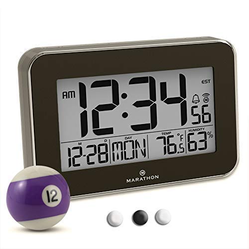 MARATHON CL030060BK Designer Atomic Wall Clock with Polished Acrylic Bezel. Displays Calendar, Indoo - //medicalbooks.filipinodoctors.org